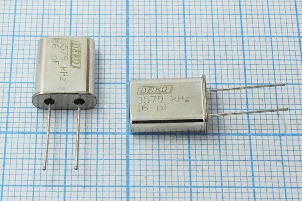Кварцевый резонатор 3,579545 МГц - 3579,545 HC49U 16 РК374МД 1Г(DEKO 16pF 3579kHz)