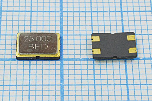 Кварцевый резонатор 25 МГц - 25000 SMD07050C4 16 SMD7050-04 1Г (разная)