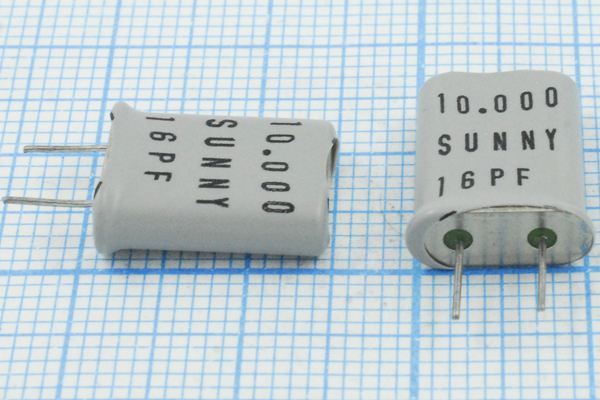 Кварцевый резонатор 10 МГц - 10000 HC49U 16 SA[SUNNY] 1Г +SL 5мм (SUNNY16pF)