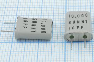 Кварцевый резонатор 10 МГц - 10000 HC49U 16 SA[SUNNY] 1Г +SL 5мм (SUNNY16pF)