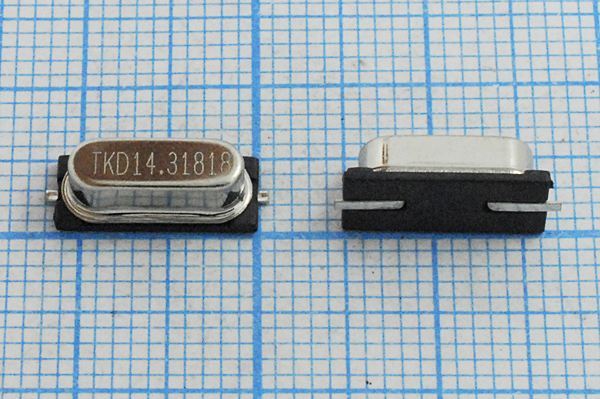 Кварцевый резонатор 14,31818 МГц - 14318,18 SMD49S4 16 20 HC-49S3-SMD 1Г (TKD14.31