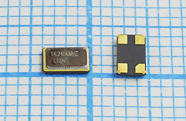 Кварцевый резонатор 14,7456 МГц - 14745,6 SMD04025C4 12 10 30/-40~85C 1Г (L12)