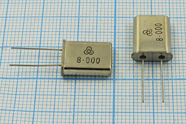 Кварцевый резонатор 8 МГц - 8000 HC49U 12 15 30/-10~60C 49U[HUBEI] 1Г (8.00