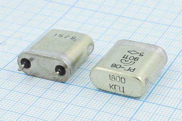 Кварцевый резонатор 1,8 МГц - 1800 БВ S 15 20/-10~60C РГ06БВ-6АП 1Г