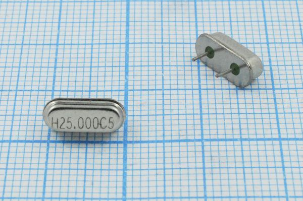 Кварцевый резонатор 25 МГц - 25000 HC49S3 20 30 HC-49US 1Г 4мм (H25.000C5)