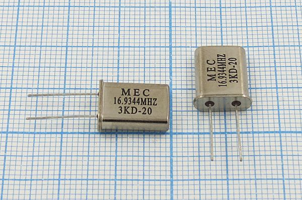 Кварцевый резонатор 16,9344 МГц - 16934,4 HC49U 20 30 HC49U[MEC] 1Г (MEC)