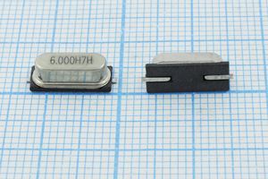 Кварцевый резонатор 6 МГц - 6000 SMD49S4 20 30 30/-20~70C HC49S4HSMD 1Г