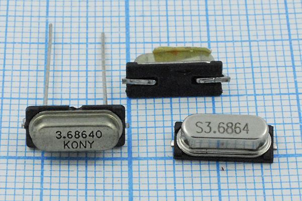 Кварцевый резонатор 3,6864 МГц - 3686,4 SMD49S4 20 SX-1 1Г (разная)