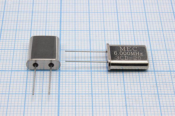 Кварцевый резонатор 6 МГц - 6000 HC49U 20 20 HC49U[MEC] 1Г (MEC 6.000MHz)