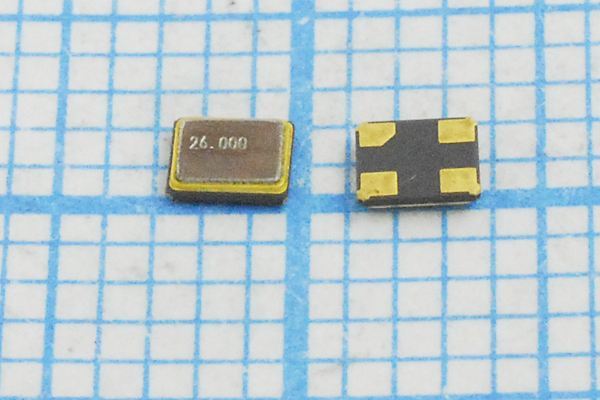 Кварцевый резонатор 26 МГц - 26000 SMD02520C4 12 10 30/-40~85C S2520 1Г