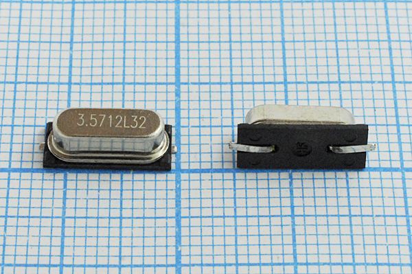 Кварцевый резонатор 3,5712 МГц - 3571,2 SMD49S4 32 20 SMD49S 1Г (3.5712L32)