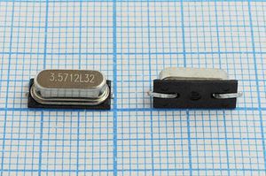 Кварцевый резонатор 3,5712 МГц - 3571,2 SMD49S4 32 20 SMD49S 1Г (3.5712L32)