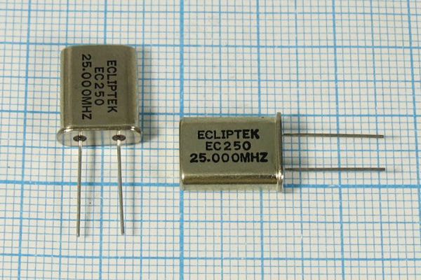 Кварцевый резонатор 25 МГц - 25000 HC49U 18 EU[HC49U] 3Г (25.000MHz EC250ECL