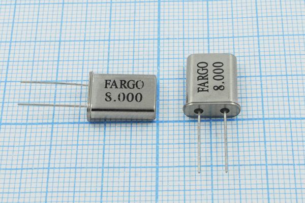 Кварцевый резонатор 8 МГц - 8000 HC49U 20 25 1Г (FARGO)