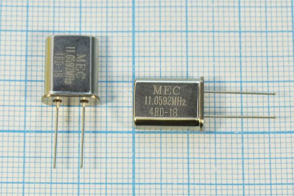 Кварцевый резонатор 11,0592 МГц - 11059,2 HC49U 18 25 HC49U[MEC] 1Г (MEC)