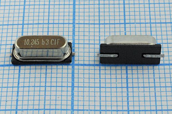 Кварцевый резонатор 10,245 МГц - 10245 SMD49S4 16 10 SMD49S 1Г (C1F)