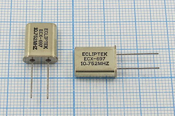 Кварцевый резонатор 10,752 МГц - 10752 HC49U 18 EU[HC49U] 1Г (ECX-697 10.752M)