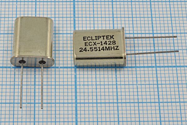 Кварцевый резонатор 24,5514 МГц - 24551,4 HC49U S EU[HC49U] 1Г (ECLIPTEK)