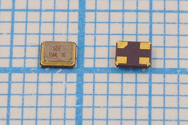 Кварцевый резонатор 16 МГц - 16000 SMD02520C4 16 10 30/-40~85C SMD2520 1Г