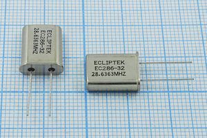 Кварцевый резонатор 28,6363 МГц - 28636,3 HC49U 32 EU[HC49U] 3Г (ECLIPTEK)