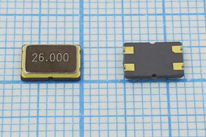 Кварцевый резонатор 26 МГц - 26000 SMD07050C4 16 30 S7050 1Г Кварцевый резонатор 26 МГц - 26000 SMD07050C4 16 30 S7050 1Г