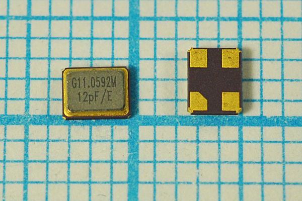 Кварцевый резонатор 11,0592 МГц - 11059,2 SMD03225C4 12 10 30/-40~85C SMD3225 1Г