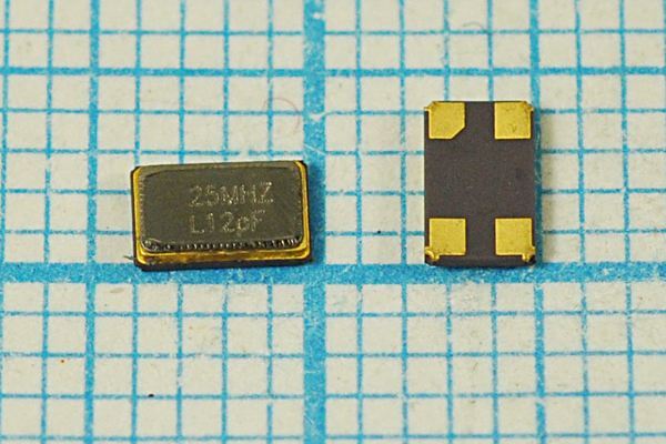 Кварцевый резонатор 25 МГц - 25000 SMD04025C4 12 10 30/-40~85C 1Г