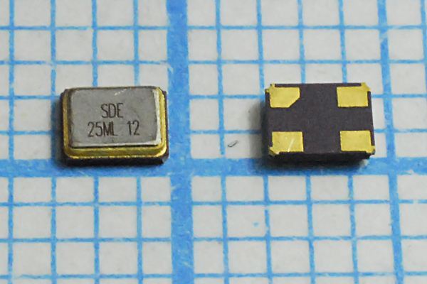 Кварцевый резонатор 25 МГц - 25000 SMD02520C4 12 10 30/-40~85C SMD2520 1Г