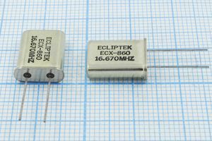 Кварцевый резонатор 16,67 МГц - 16670 HC49U 18 EU[HC49U] 1Г (ECLIPTEK)