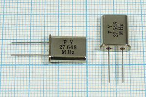 Кварцевый резонатор 27,648 МГц - 27648 HC49U 16 30 3Г (27.648FY) Кварцевый резонатор 27,648 МГц - 27648 HC49U 16 30 3Г (27.648FY)