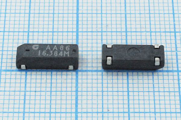 Кварцевый резонатор 16,384 МГц - 16384 SMD12545P4 16 30 CM309S 1Г (AA86 16.384)