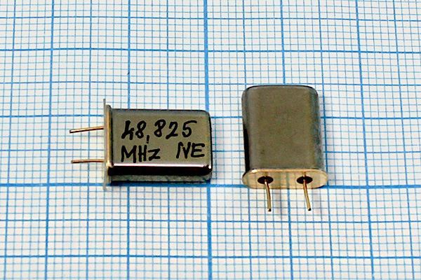 Кварцевый резонатор 48,825 МГц - 48825 HC49U 32 3Г 5мм (48.825MHz NE)