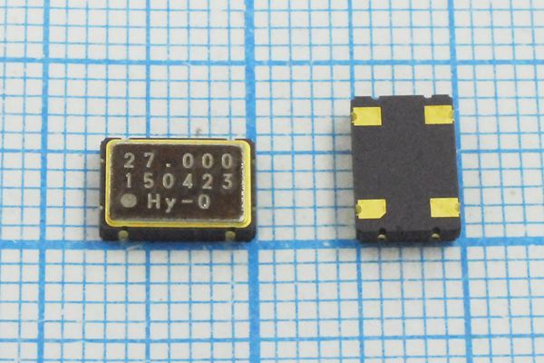 Кварцевый генератор 27 МГц - 27000 SMD07050C4 5В AT150423 Hy-Q (27000 15