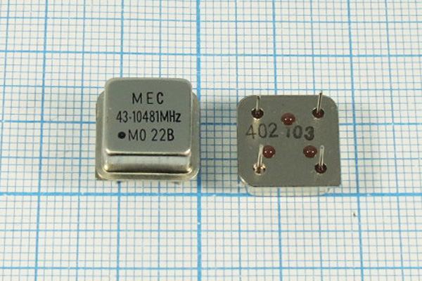 Кварцевый генератор 43,10481 МГц - 43104,81 HALF T/CM 5В MO-22B MEC