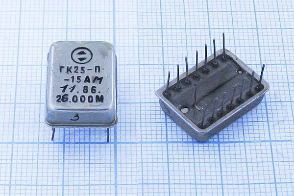 Кварцевый генератор 26 МГц - 26000 ТЕРЕК TTL 5В ГК25-П-15АМ