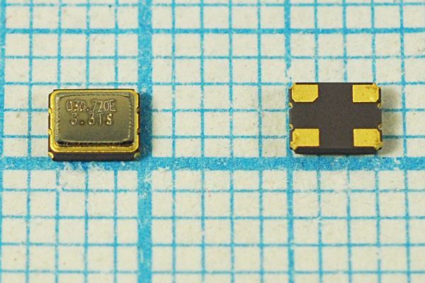 Кварцевый генератор 30,72 МГц - 30720 SMD03225C4 T/CM 3,3В SOC3 STE