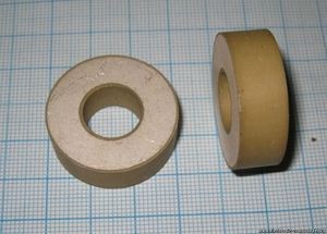 Ультразвуковой пьезоэлемент из пьезокерамики 30x13x6мм Кольцо ЦТС-19 Ультразвуковой пьезоэлемент из пьезокерамики 30x13x6мм Кольцо ЦТС-19