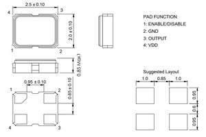 Кварцевый генератор 7.3728 M - 7372.8 EAS2520XO EASCERA