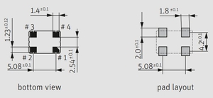 Кварцевый генератор 125 МГц - 125000 SMD07050C4 CM JO75-2.5-B-1-T1-LF