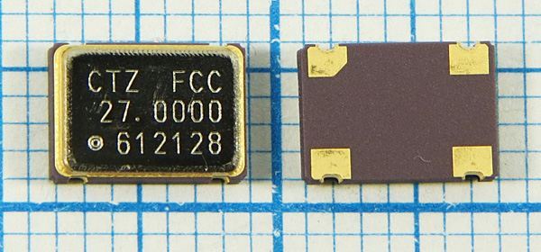 Кварцевый генератор 27 МГц - 27000 SMD07050C4 T/CM 5В CSX-750FCC CITIZEN