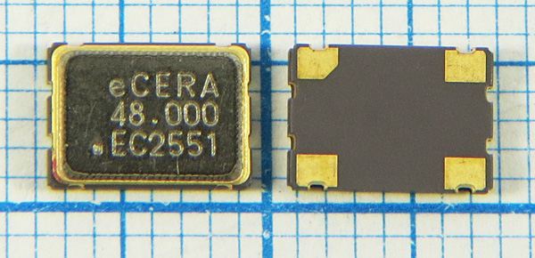Кварцевый генератор 48 МГц - 48000 SMD07050C4 T/CM 5В FN4800002 ECERA