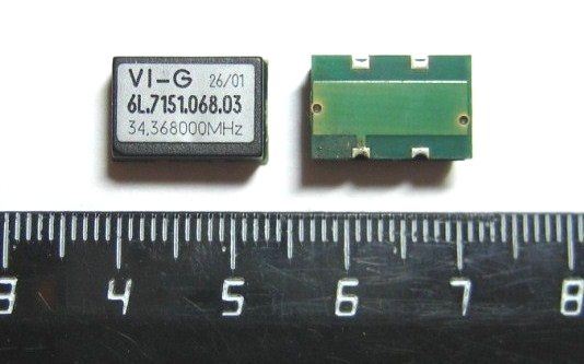 Кварцевый генератор 34,368 МГц - 34368 VCXO SMD14098M4 CM 5В 6L,7151,068,03 VI