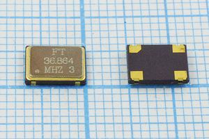 Кварцевый генератор 36,864 МГц - 36864 SMD07050C4 T/CM 3,3В FXO-SM7 FT