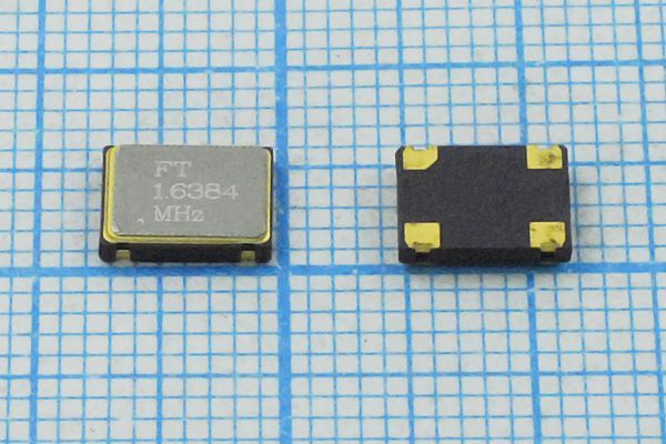 Кварцевый генератор 1,6384 МГц - 1638,4 SMD07050C4 T/CM 3,3В FXO-SM7 FT