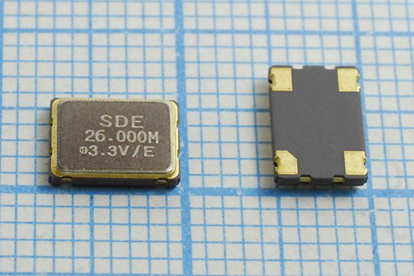 Кварцевый генератор 26 МГц - 26000 SMD07050C4 T/CM 3,3В SOC7