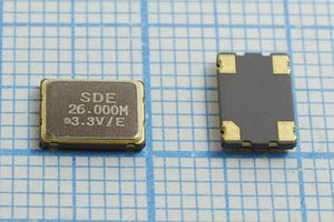 Кварцевый генератор 26 МГц - 26000 SMD07050C4 T/CM 3,3В SOC7