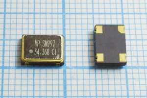 Кварцевый генератор 34,368 МГц - 34368 SMD07050C4 T/CM 3,3В SM997