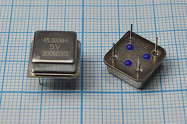 Кварцевый генератор 48 МГц - 48000 HALF 5В (48.000MHz 5V)