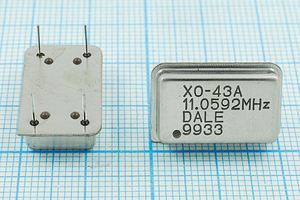 Кварцевый генератор 11,0592 МГц - 11059,2 FULL TTL 5В XO-43A DALE Кварцевый генератор 11,0592 МГц - 11059,2 FULL TTL 5В XO-43A DALE