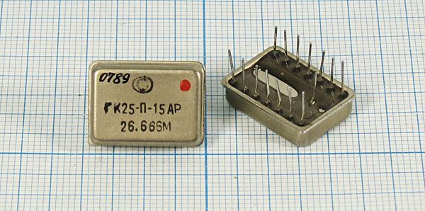 Кварцевый генератор 26,666 МГц - 26666 ТЕРЕК TTL 5В ГК25-П-15АР